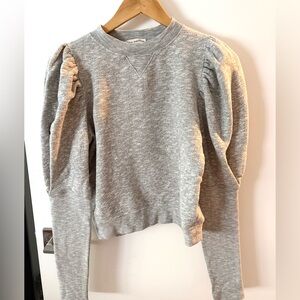 Ulla Johnson Philo Gray Puff Sleeve Sweatshirt - Size S